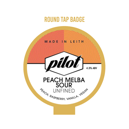 Pilot Pilot Peach Melba ROUND Tap badge