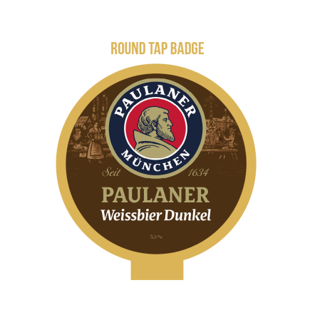 Paulaner Weissbier Dunkel ROUND badge