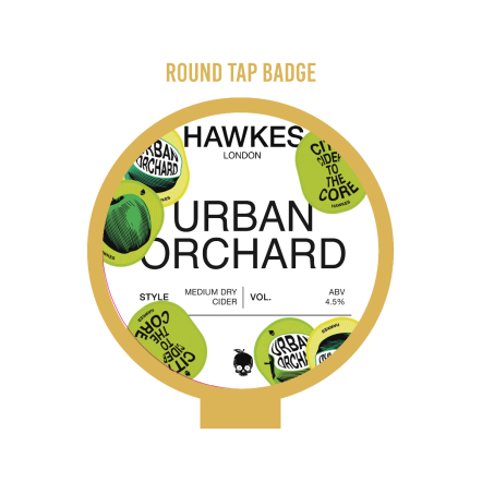 Hawkes Urban Orchard ROUND badge